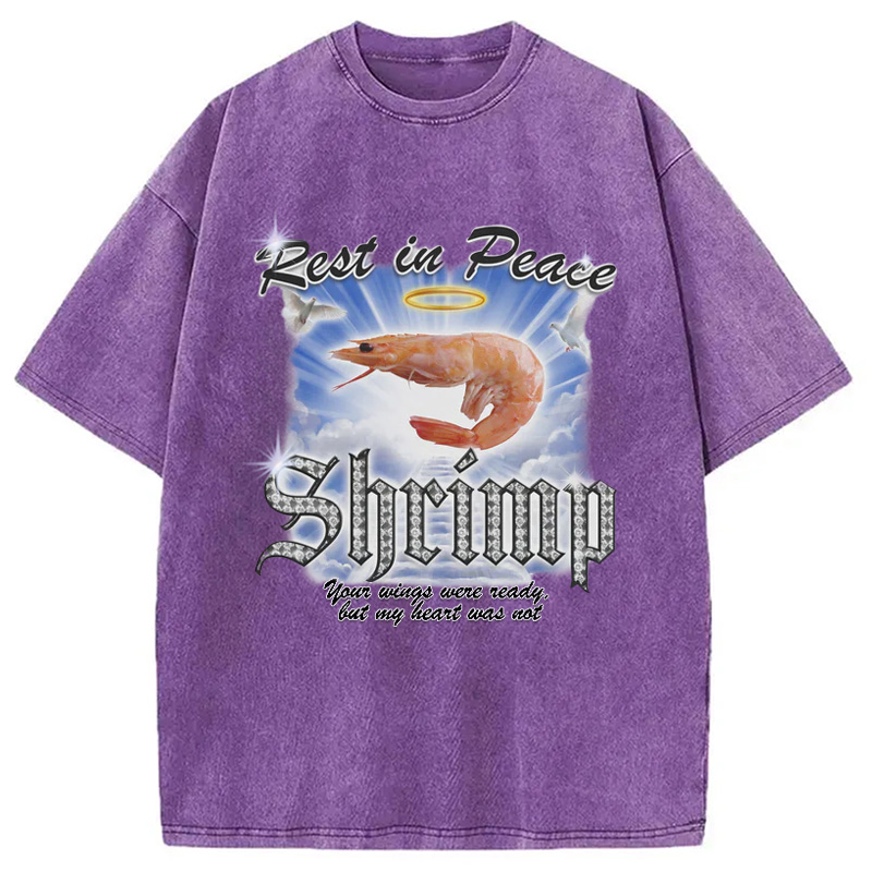 Modecanvas RIP SHRIMP Washed T-Shirt