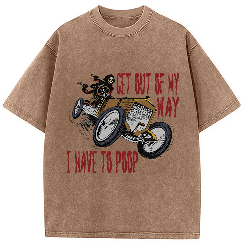 Modecanvas Get Out Of My Way DTG Printing Washed T-Shirt