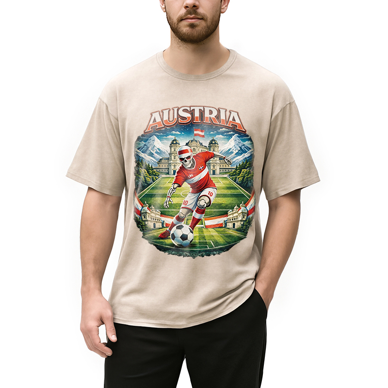 Modecanvas Austria Soccer DTG Printing Washed T-Shirt