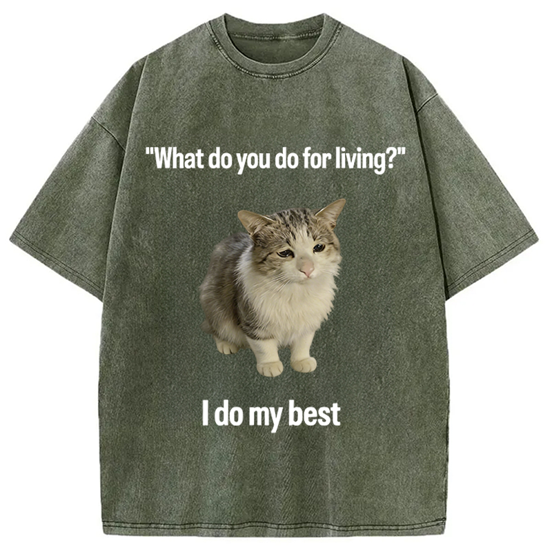 Modecanvas I Do My Best DTG Printing Washed T-Shirt