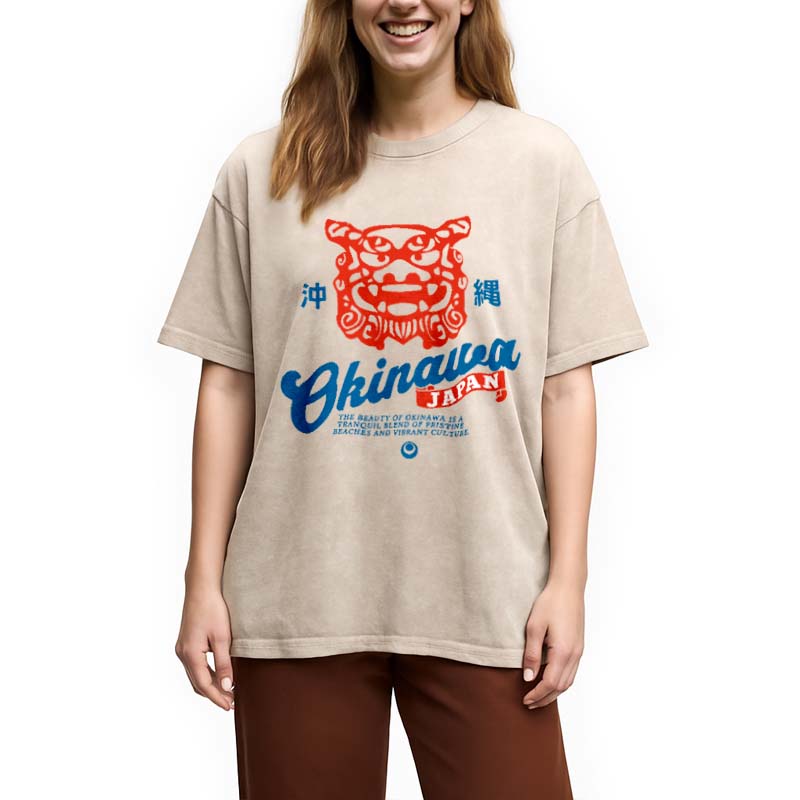 Modecanvas Okinawa Shisa Vintage Washed T-Shirt