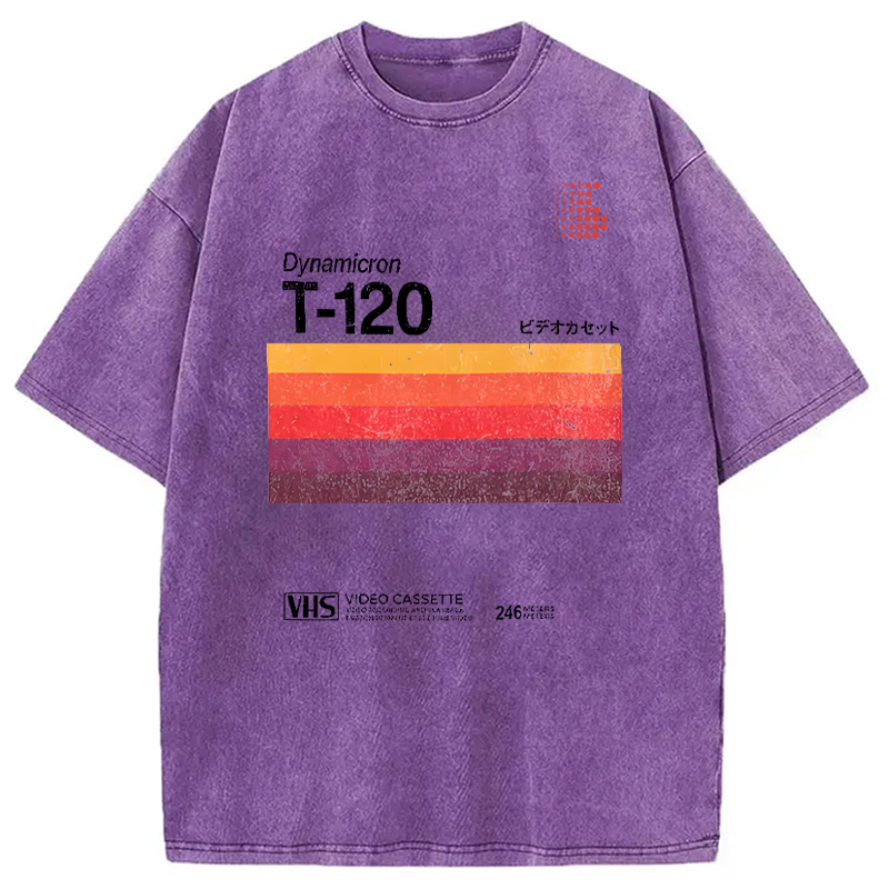 Modecanvas VHS T-120 Vintage Video Tape Washed T-Shirt