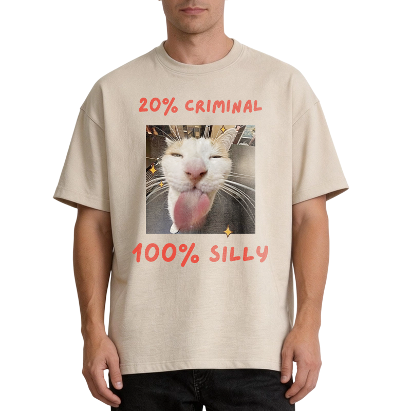 Modecanvas That Silly Cat Meme DTG Printing Washed T-Shirt