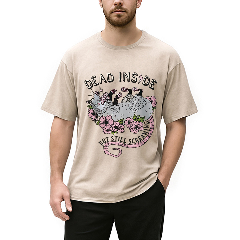 Modecanvas Dead Inside Washed T-Shirt