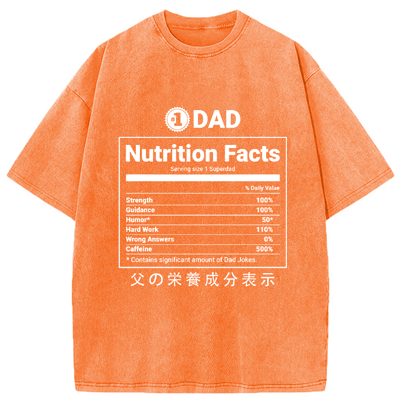 Modecanvas Father Nutrition Facts Washed T-Shirt
