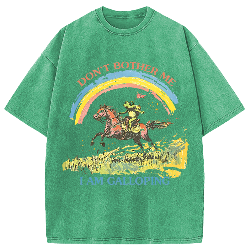 Modecanvas Frog On Horse DTG Printing Washed T-Shirt