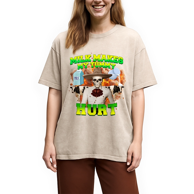 Modecanvas Lactose Intolerance Meme Washed T-Shirt