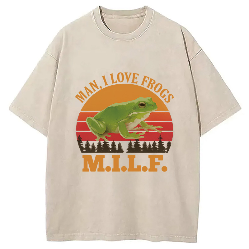 Modecanvas M.I.L.F. Vintage Frog Washed T-Shirt