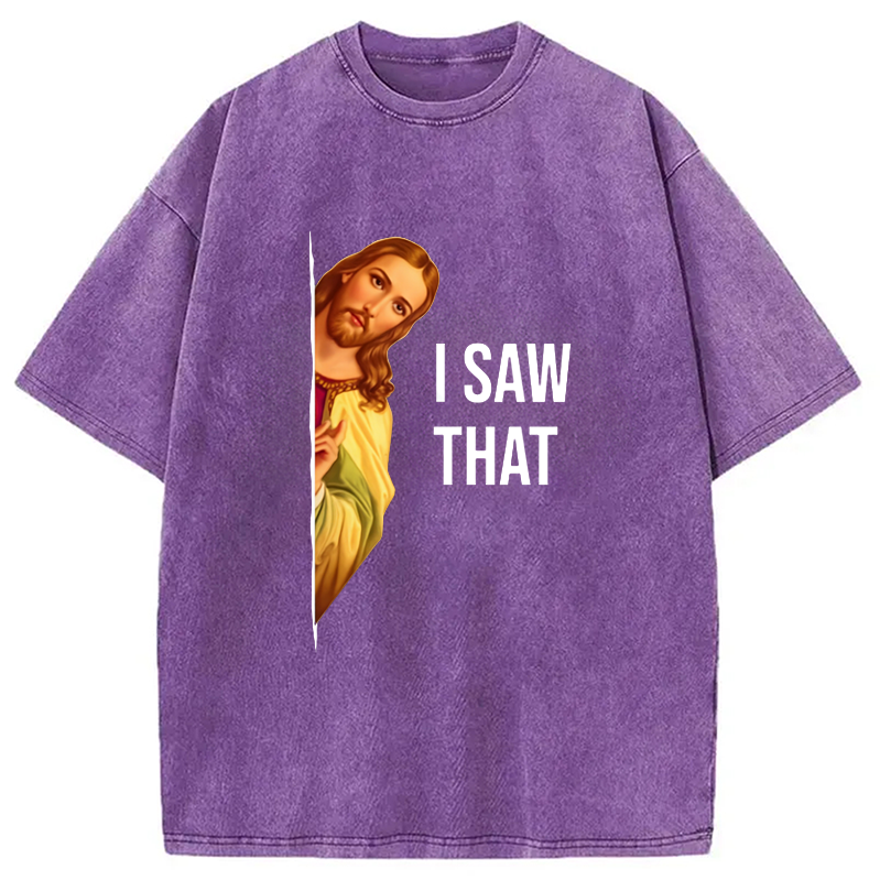 Modecanvas Funny Jesus Meme Washed T-Shirt