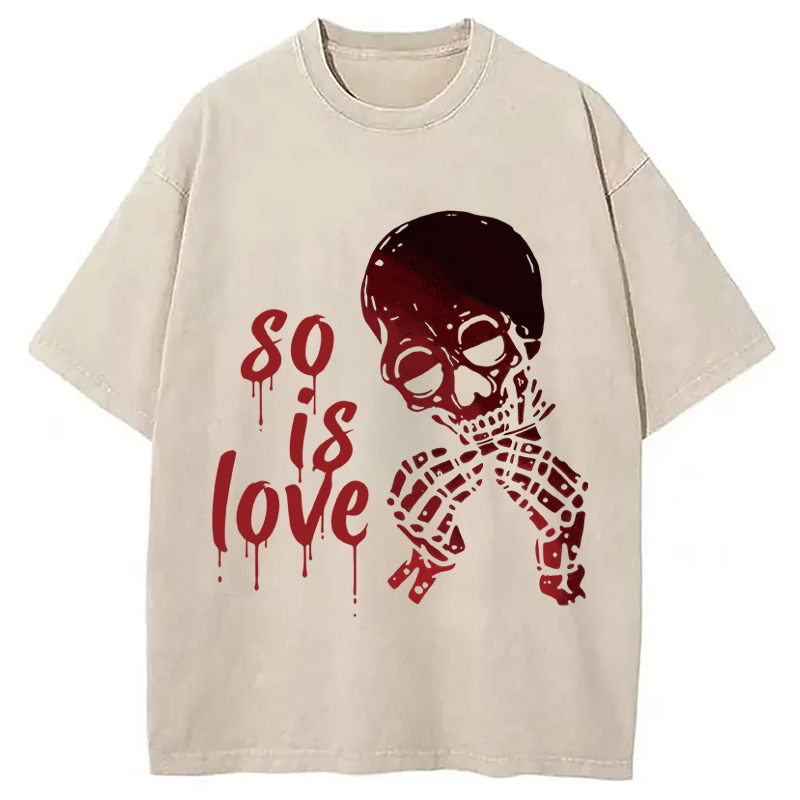 Modecanvas So Is Love DTG Printing Washed T-Shirt