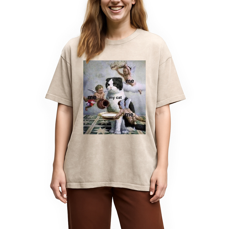 Modecanvas My Cat Washed T-Shirt