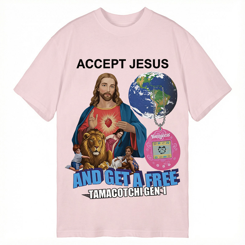 Modecanvas Accept Jesus DTG Printing Classic T-Shirt-modecanvas