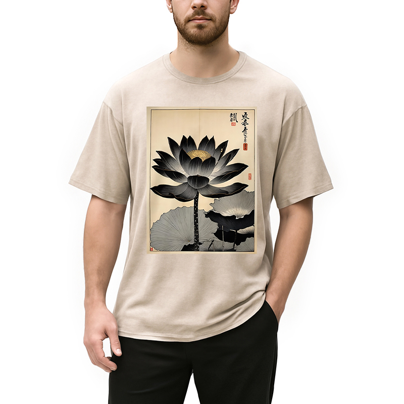 Modecanvas Japanese Black Lotus Washed T-Shirt
