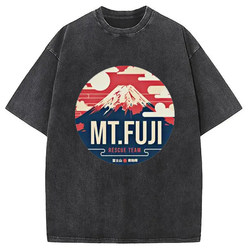 Modecanvas Japanese Mount Fuji Rescue Washed T-Shirt