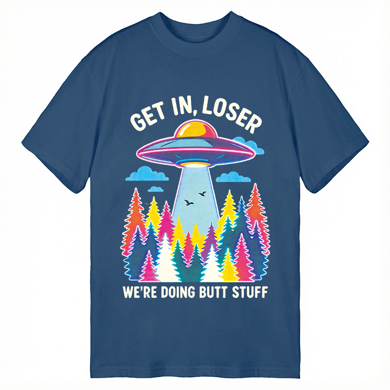 Modecanvas UFO Get In Loser Butt Stuff Forest DTG Printing Classic T-Shirt-modecanvas