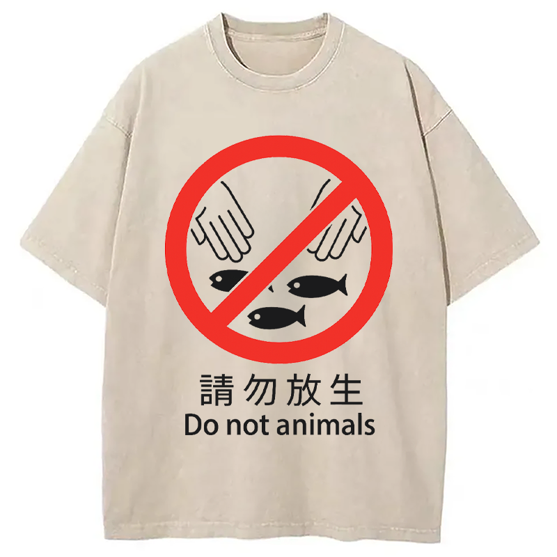 Modecanvas DO NOT ANIMALS Washed T-Shirt