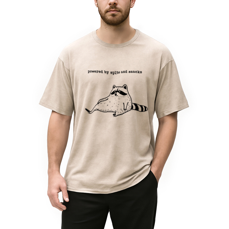 Modecanvas Powered by Spite and Snacks Funny Washed T-Shirt