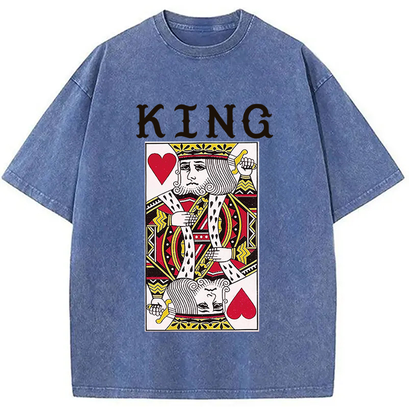Modecanvas King of Hearts Mens DTG Printing Washed T-Shirt