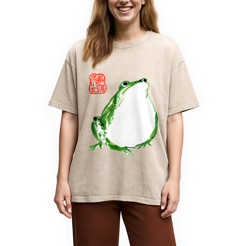 Modecanvas Japanese Frog Matsumoto Hoji Washed T-Shirt