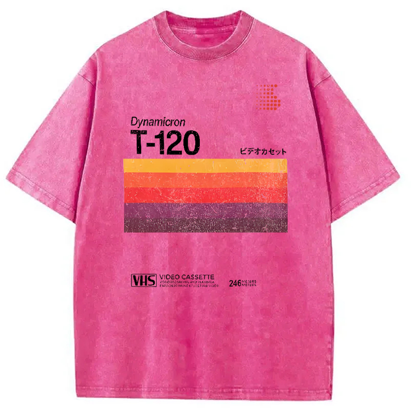 Modecanvas VHS T-120 Vintage Video Tape Washed T-Shirt