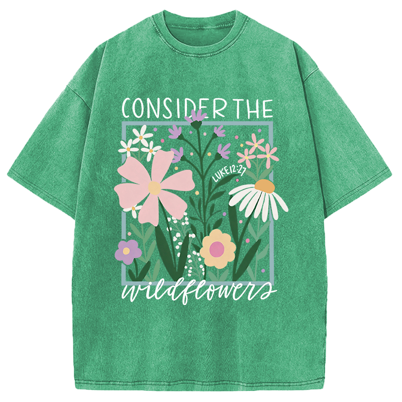 Modecanvas Consider the Wildflowers DTG Printing Washed T-Shirt