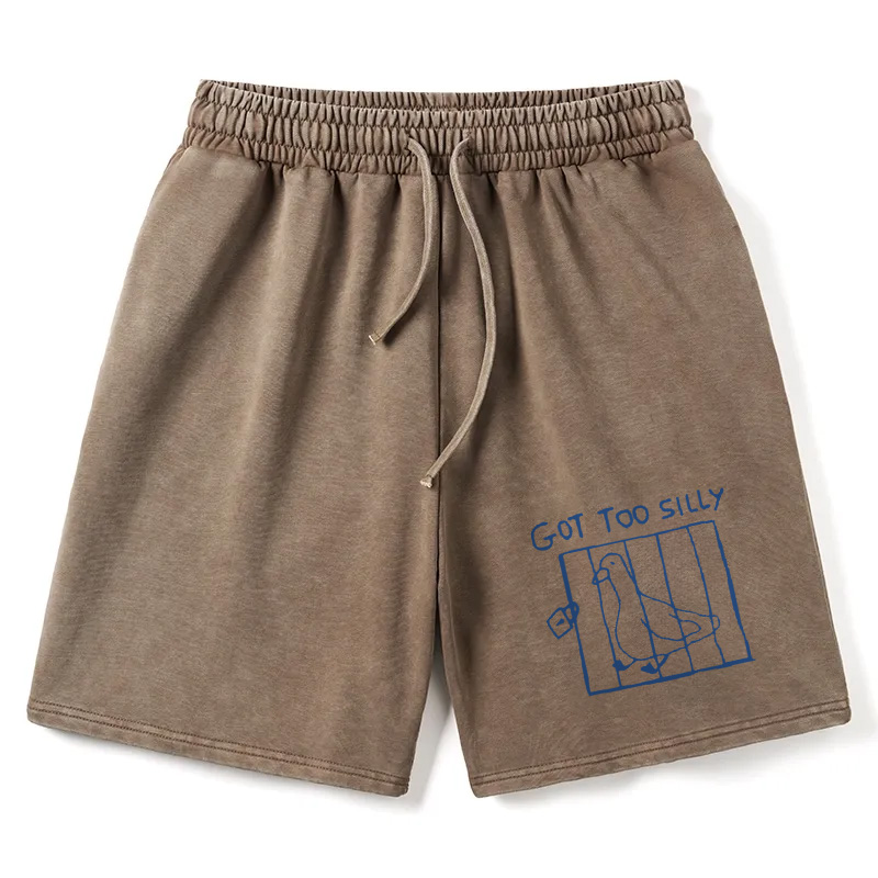 Modecanvas Got Too Silly Meme Washed Short