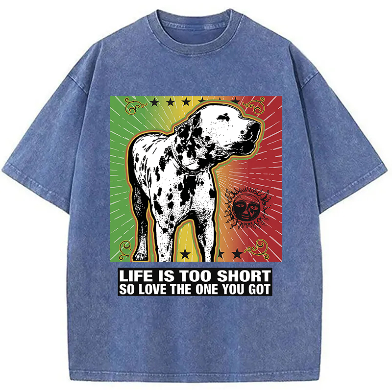 Modecanvas Life Is Too Short So Love The One You Got DTG Printing Washed T-Shirt