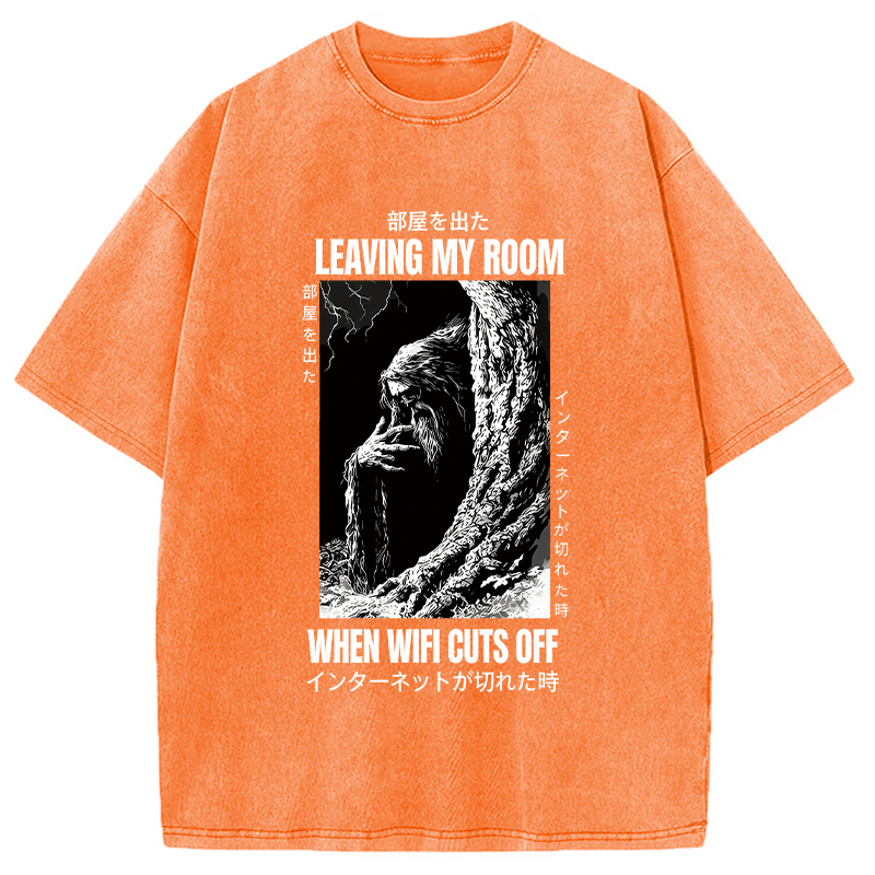 Modecanvas Funny Horror Gen Z Japanese DTG Printing Washed T-Shirt-modecanvas