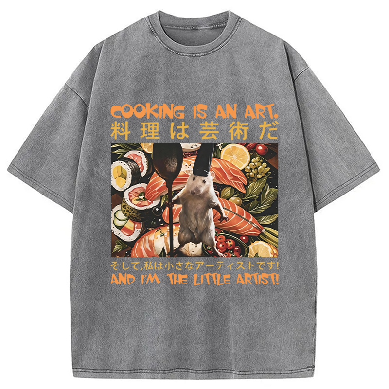 Modecanvas Cooking Is An Art And I'm The Little Artisti DTG Printing Washed T-Shirt