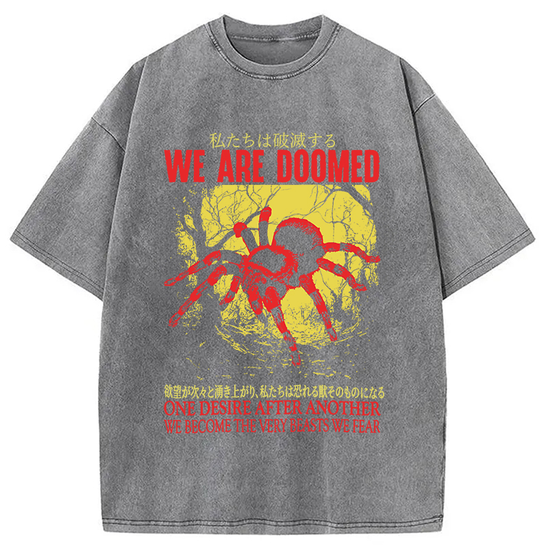 Modecanvas We Are Doomed Tarantula Washed T-Shirt
