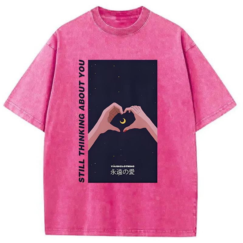 Modecanvas Still Thinking About You Washed T-Shirt