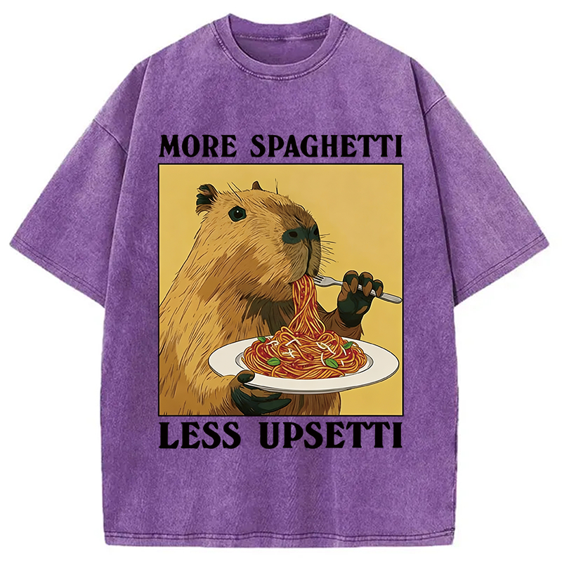Modecanvas Capybara Eating Washed T-Shirt-modecanvas