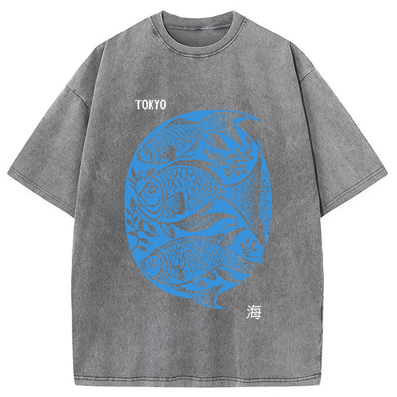 Modecanvas Tokyo Sea Life Park Washed T-Shirt