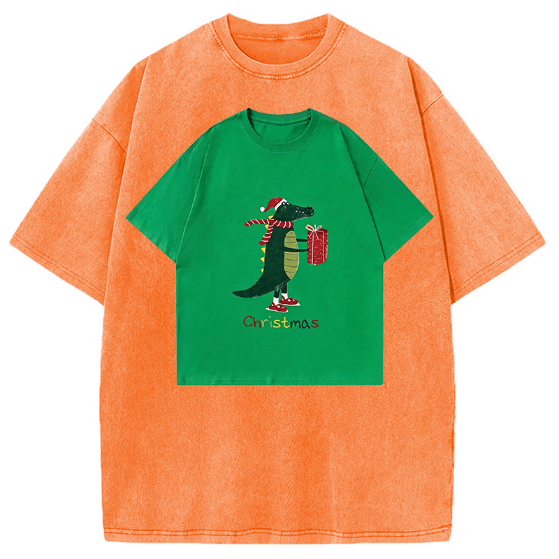 Modecanvas Gift Crocodile Shirt Of DTG Printing Washed T-Shirt