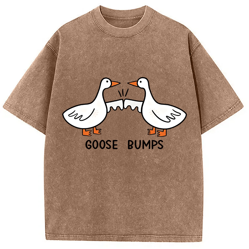 Modecanvas Goose Bumps DTG Printing Washed T-Shirt-modecanvas