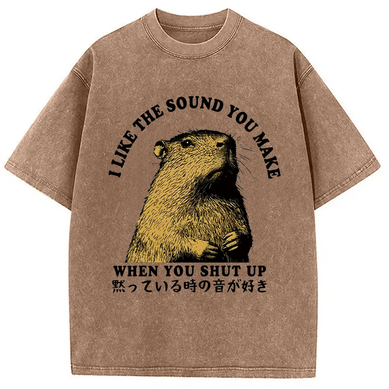 Modecanvas I Like The Sound Of Silence DTG Printing Washed T-Shirt