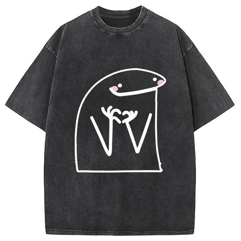 Modecanvas Lovely Flork DTG Printing Washed T-Shirt