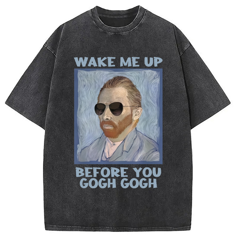 Modecanvas Artsy Van Gogh Meme Washed T-Shirt