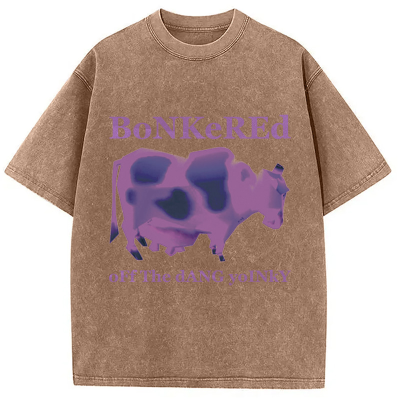 Modecanvas Bonkered Off The Dang Yoinky Meme Washed T-Shirt