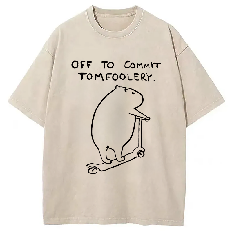 Modecanvas Capybara Is Ready Washed T-Shirt