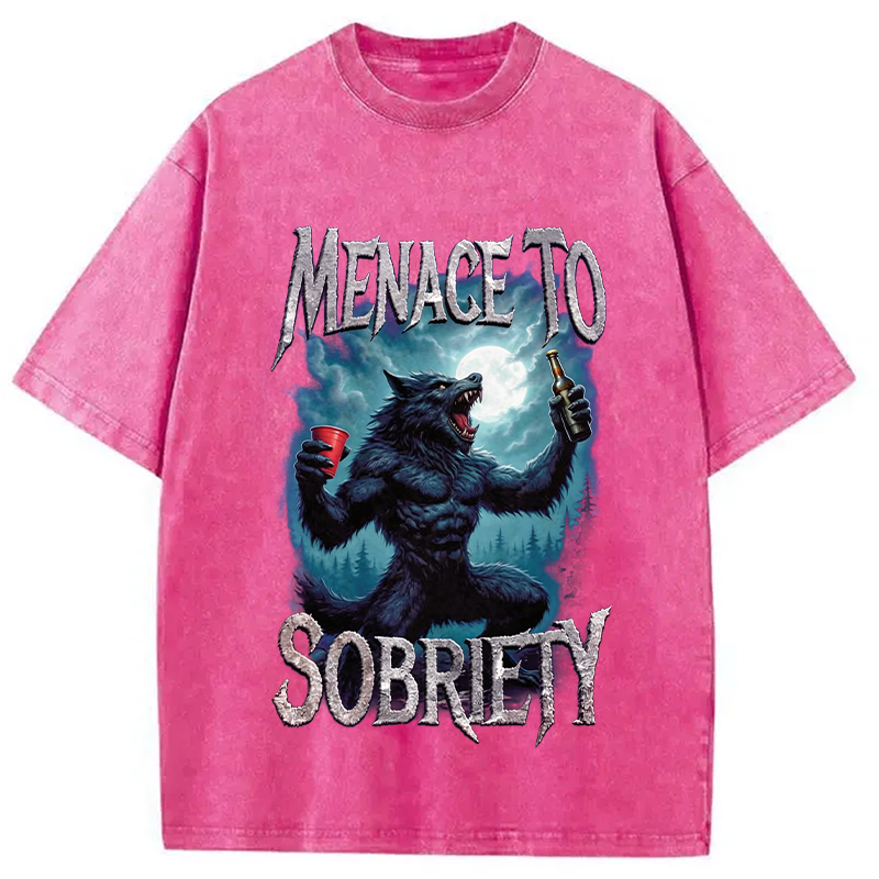 Modecanvas Menace To Sobriety Washed T-Shirt-modecanvas