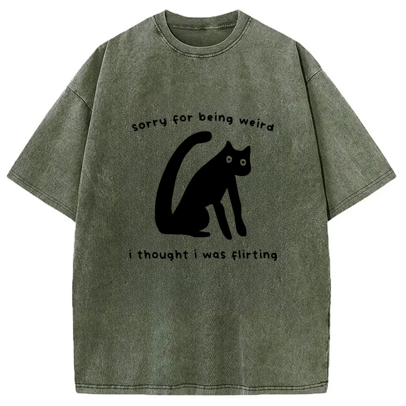 Modecanvas Sorry For Being Weird Washed T-Shirt