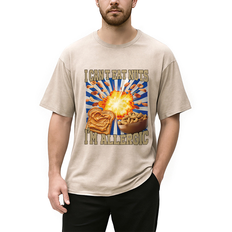 Modecanvas Allergy Nut Intolerance Washed T-Shirt