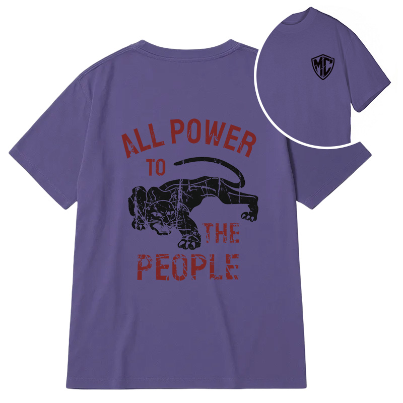 Modecanvas Defense All Power to The People DTG Printing Back Classic T-Shirt