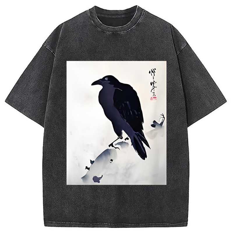 Modecanvas Japanese Kyosai Crow Washed T-Shirt