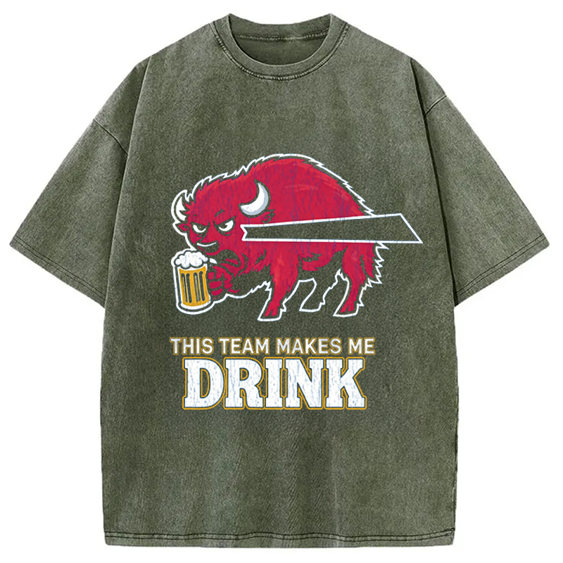 Modecanvas Bills Makes Me Drink Crack DTG Printing Washed T-Shirt
