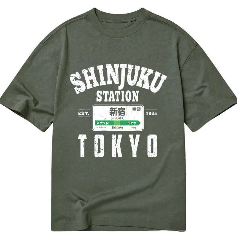 Modecanvas Shinjuku Station Yamanote Line DTG Printing Classic T-Shirt-modecanvas