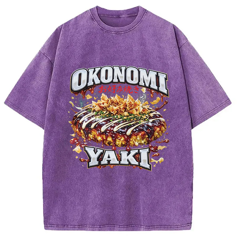 Modecanvas Ironic Okonomiyaki Meme DTG Printing Washed T-Shirt