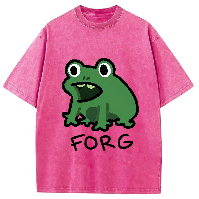 Modecanvas Funny Forg Japanese Washed T-Shirt