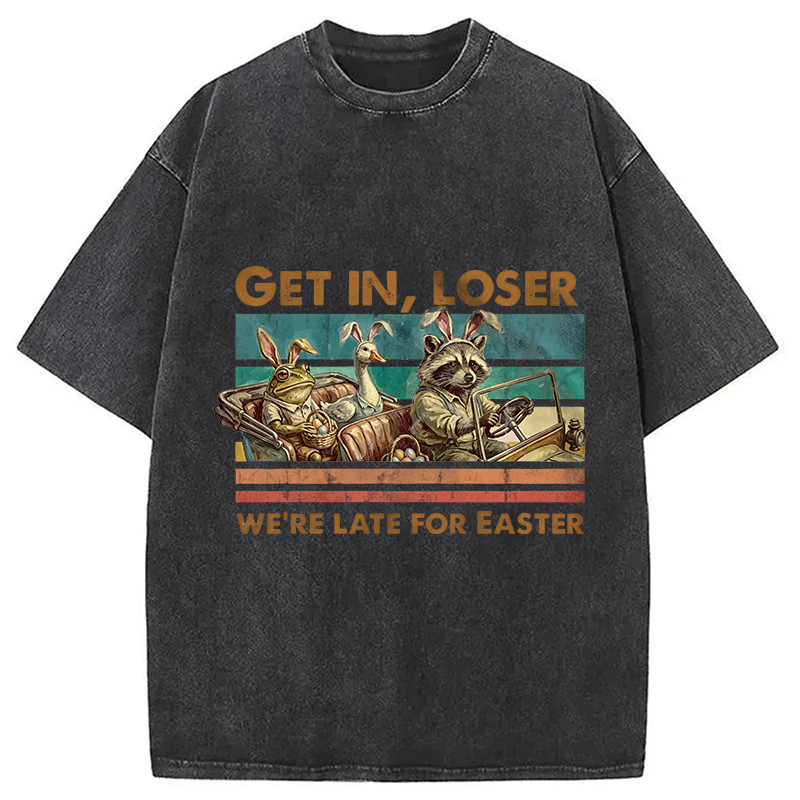 Modecanvas Funny Easter Animals Car DTG Printing Washed T-Shirt